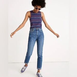 Madewell The High-Rise Slim Boyjean in Melbourne Wash SZ 28